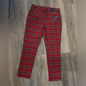 Tommy Hilfiger Red Plaid Pants Sz L NWT